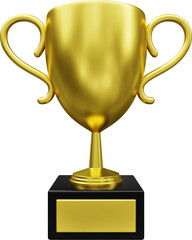 Gold Trophy 3D Illustration