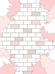 桜のイラスト背景素材　石畳　手描き壁紙