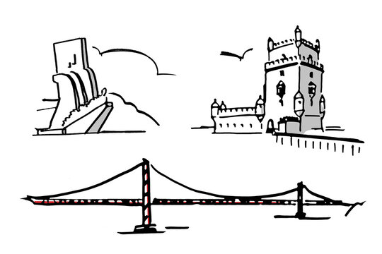 Lisbon monuments and landmarks, monumentos de Lisboa, Portugal