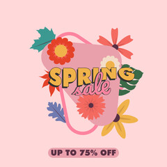 spring season design social media poster
