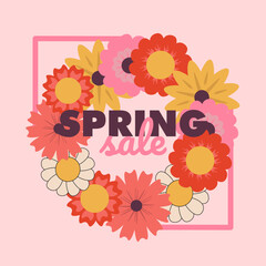 spring season design social media poster