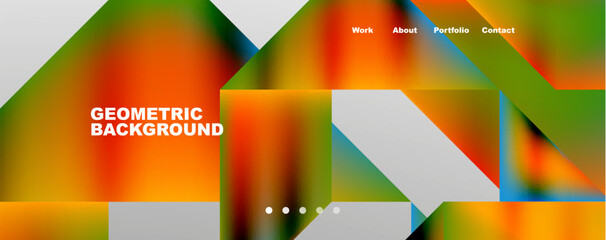 Trendy minimal geometric composition abstract background. Triangle fluid bright colors backdrop. Vector Illustration For Wallpaper, Banner, Background, Card, Book Illustration, landing page