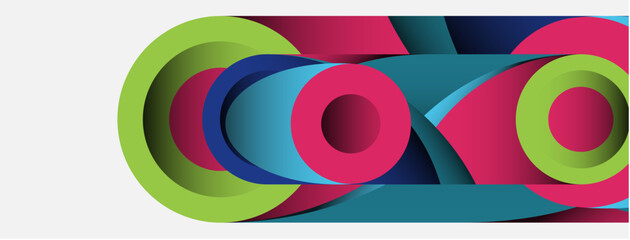 Obraz premium Abstract background. Minimal geometric circles and round style shapes with deep shadow effects. Trendy technology business template for wallpaper banner or background