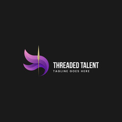 Vector Logo Illustration Threaded Talent Gradient Colorful Style.