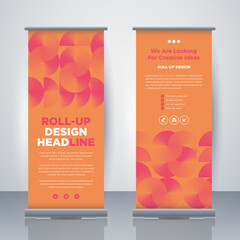 Modern Business Roll Up. Standee Design. Banner Template. Presentation and Brochure. Geometric x-banner and flag-banner advertising. Vector illustration.
