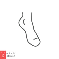 Foot, ankle line icon. Outline style can be used for web, mobile, ui. Pain, hip, ortho, anatomy, body, care concept. Vector logo illustration isolated on white background. Editable stroke EPS 10.