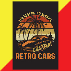 The best retro service retro cars t-shirt design