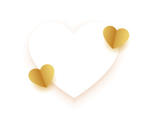 valentines day white background with paper hearts and frame