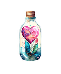 Valentine's Day Heart Bottle Clipart