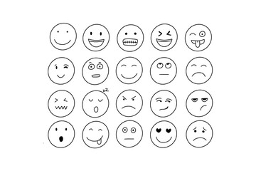 Hand Drawn Emoticon Illustrations. Playful and Expressive Designs for Social Media, Digital Art, and Printing