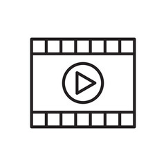 video multimedia icon. Line icon, outline vector sign, linear style pictogram isolated on white background.