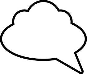 Speech Bubble with Tail Isolated Line Icon. Editable stroke. Vector sign for adverts, stores, shops, articles, UI, apps, sites. Minimalistic sign drawn with black line