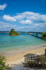 沖縄県の古宇利島〜屋我地島エリアの海や橋など美しい景色