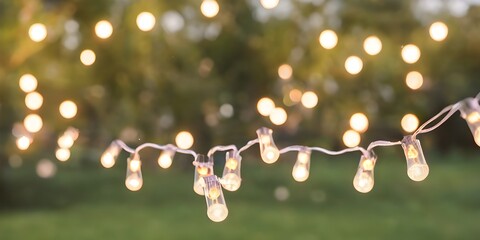 lighted bulbs with bokeh background