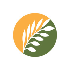 Green leaves Botanical logo vector and symbol design