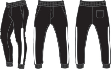 Sport suits design template, outdoor sports waist elastic drawstring