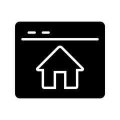 Solid SEO website home page vector icon illustration