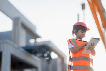 Asian little girl future engineers