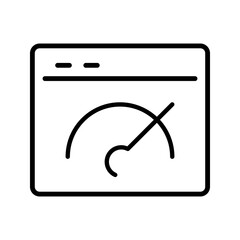 outline SEO web speed test vector icon illustration