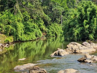 Fototapeta na wymiar Beauty of Chalakudy River in Thrissur, Kerala, India, 