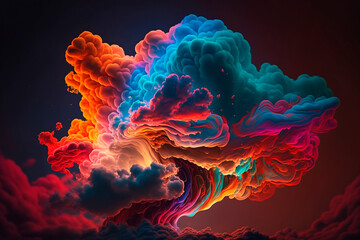 Obraz premium Glowing colorful clouds generative AI