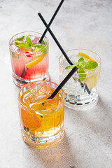 summer lemonade with fruits and berries