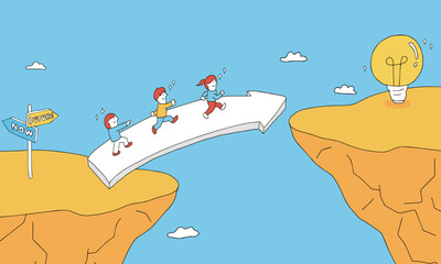 困難を乗り越えて前へ進む三人の子供たち