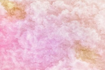 Light pink-gold abstract pattern clouds. The background has a painted watercolor paper texture, giving it a unique and organic feel