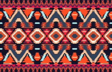 Seamless pattern of traditional African American tribal or Indian ethnic fabric pattern. vector illustration