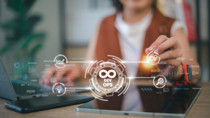 DevOps concept, software development and IT operations, agile programming