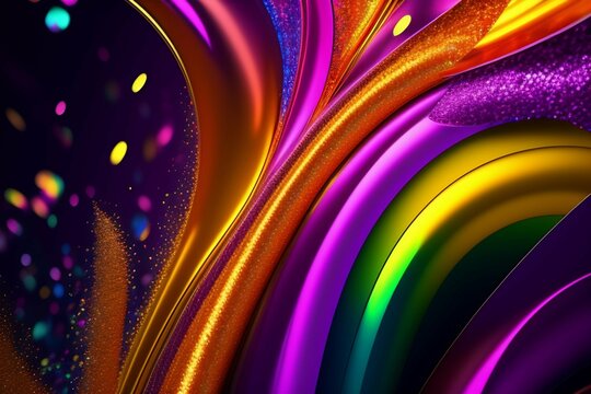 Carnaval party, Brazil, confetti, glitter, streamer, pennant, image, generative AI