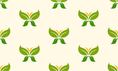 Obraz premium logo wallpaper green leaf butterfly