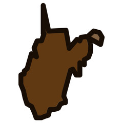 West Virginia Map Flat Icon
