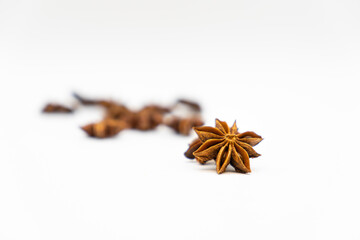 star anise on a white background