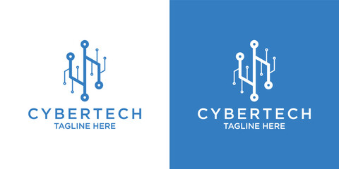 logo design technology shield lock set template