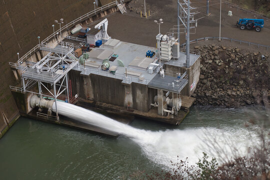 Powerful Water Flow at Monticello Dam
