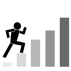 ピクトグラム　人物　グラフ　ステップアップ　