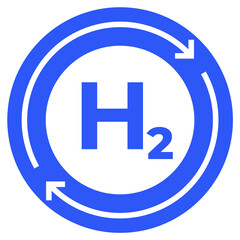 Obraz premium hydrogen energy icon with arrows