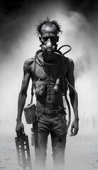 Fototapeta na wymiar mutant zombie, digital illustration