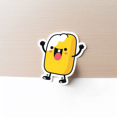Funny cute and colorful creature sticker
