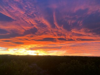 sunset in the mountains