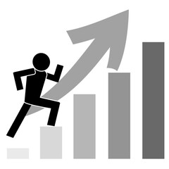 ピクトグラム　人物　上昇イメージ