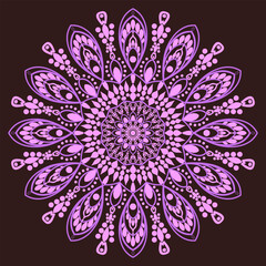 abstract floral coloring mandala background