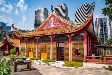 Fototapeta premium Architecture view of Qianfo Temple in Chongqing, China
