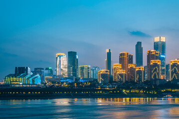 Night View Skyline of Jiangbeizui CBD, Chongqing, China