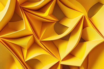 abstract yellow shapes background.Generative Ai