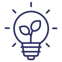 light bulb and plant line icon