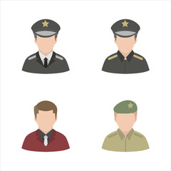 Set of user avatar. People avatar profile icons. Male and female faces. Men and women portraits. Unknown or anonymous person. Characters collection. Vector illustration.