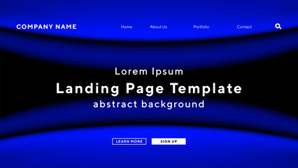 Obraz premium landing page ocean sea terrain night theme background for website UI template business Annual reports, flyer, poster, magazine cover,brochure template vector EPS.