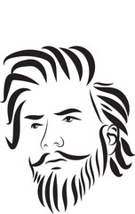 a man with long hair and beard